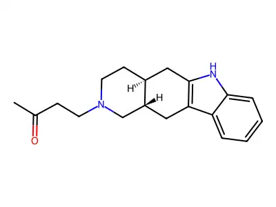 2-Butanone, 4-(1,3,4,4a,5,6,11,11a-octahydro-2H-pyrido(4,3-b)carbazol-2-yl)-, trans- structure