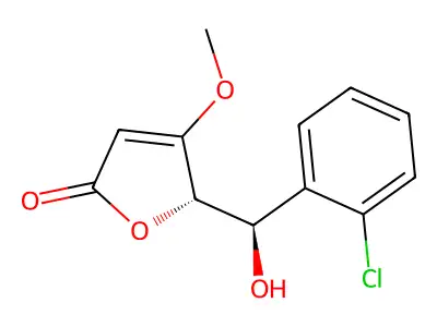 2(5H)-Furanone, 5-[(R)-(2-chlorophenyl)hydroxymethyl]-4-methoxy-, (5S)-rel- structure