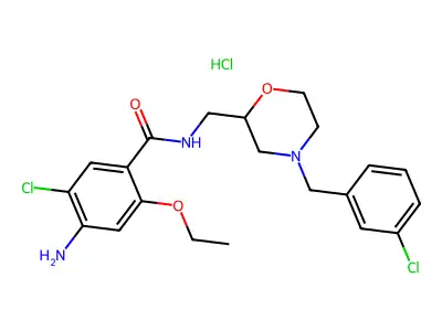 C21H25Cl2N3O3.ClH.1/2H2O structure