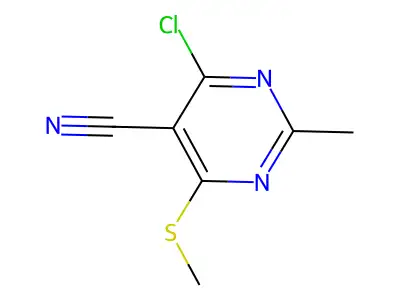 4-Chloro-2-methyl-6-(methylthio)pyrimidine-5-carbonitrile structure