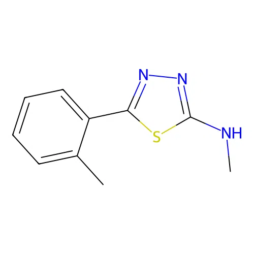 N-methyl-5-(2-methylphenyl)-1,3,4-thiadiazol-2-amine structure