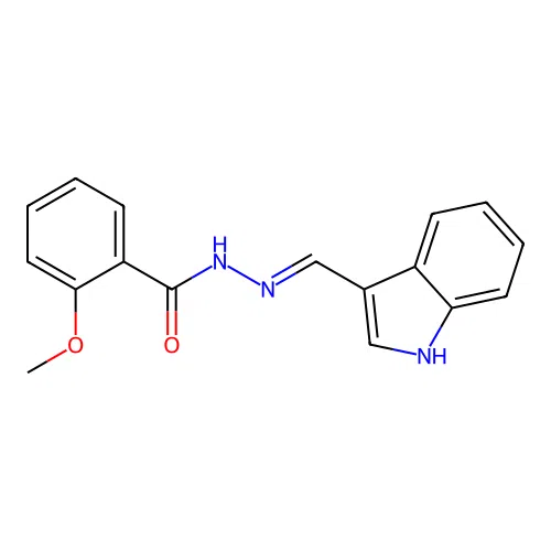 N-(1H-indol-3-ylmethylideneamino)-2-methoxybenzamide structure