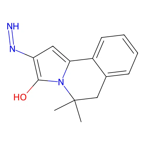 (Z)-2-hydrazono-5,5-dimethyl-5,6-dihydropyrrolo[2,1-a]isoquinolin-3(2H)-one structure