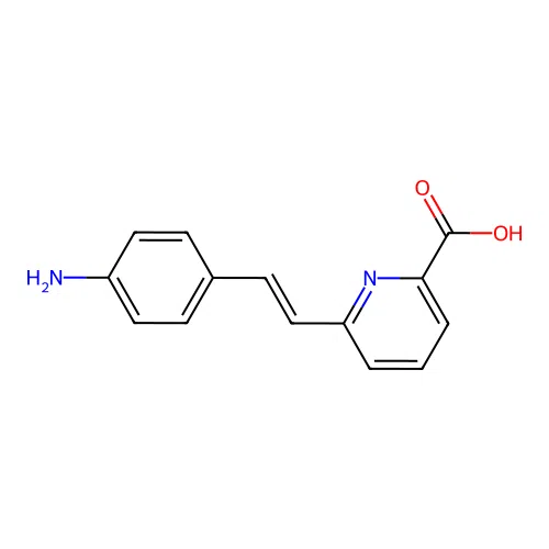 6-[(E)-2-(4-aminophenyl)ethenyl]pyridine-2-carboxylic acid structure