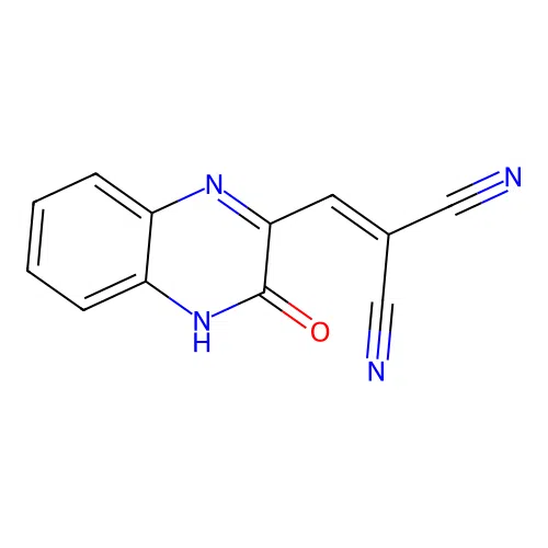 2-[(3-oxo-4H-quinoxalin-2-yl)methylidene]propanedinitrile structure