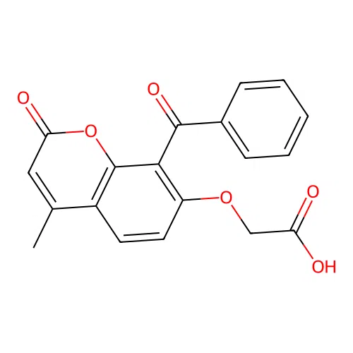 2-((8-benzoyl-4-methyl-2-oxo-2H-chromen-7-yl)oxy)acetic acid structure