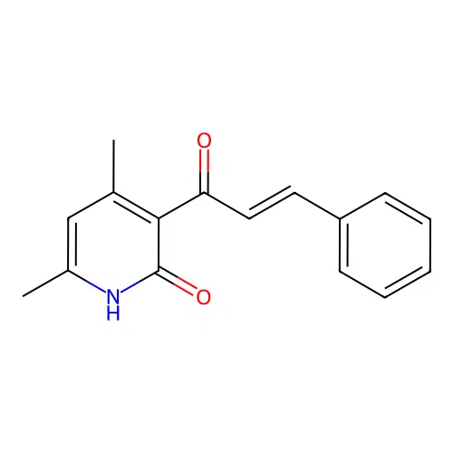 4,6-dimethyl-3-[(E)-3-phenylprop-2-enoyl]-1H-pyridin-2-one structure