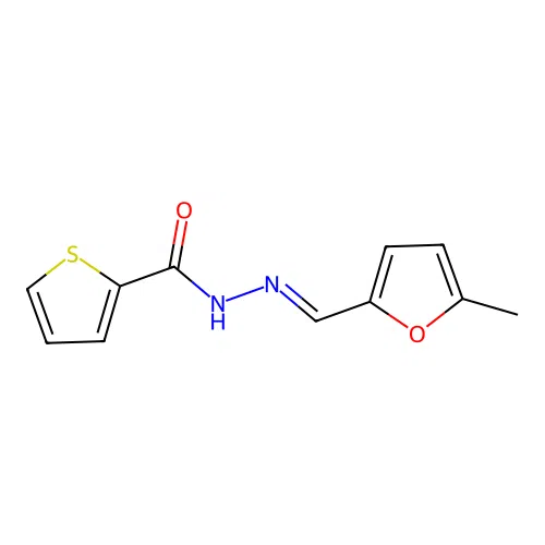 N'-[(5-methyl-2-furyl)methylene]-2-thiophenecarbohydrazide structure