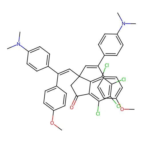 1(3H)-Isobenzofuranone, 4,5,6,7-tetrachloro-3,3-bis(2-(4-(dimethylamino)phenyl)-2-(4-methoxyphenyl)ethenyl)- structure