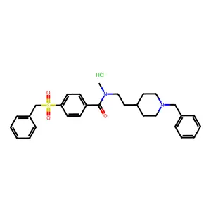 1-benzyl-4-(2-(N-(4'-(benzylsulfonyl)benzoyl)-N-methylamino)ethyl)piperidine structure