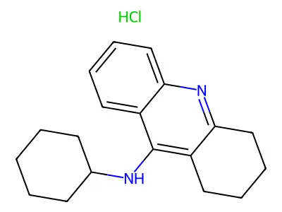 9-Acridinamine, 1,2,3,4-tetrahydro-N-cyclohexyl-, monohydrochloride structure