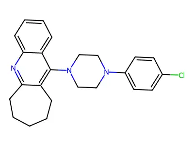 6H-Cyclohepta(b)quinoline, 7,8,9,10-tetrahydro-11-(4-(4-chlorophenyl)-1-piperazinyl)- structure
