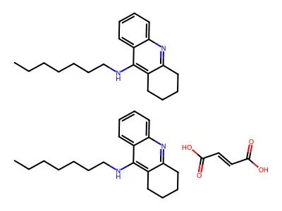 but-2-enedioic acid;bis(N-heptyl-1,2,3,4-tetrahydroacridin-9-amine) structure