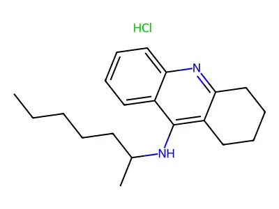 9-Acridinamine, 1,2,3,4-tetrahydro-N-(1-methylhexyl)-, monohydrochloride structure