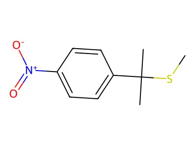 Alpha,alpha-dimethyl-4-nitrobenzyl methyl sulfide structure