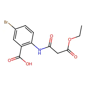 Benzoic acid, 5-bromo-2-[(3-ethoxy-1,3-dioxopropyl)amino]- structure