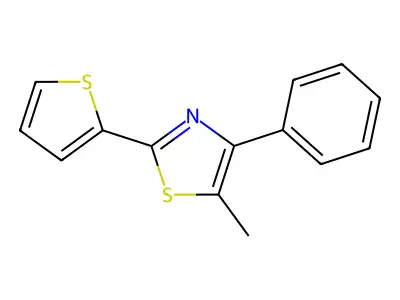 5-Methyl-4-phenyl-2-(2-thienyl)thiazole structure