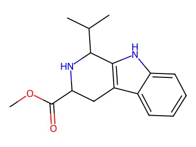 methyl 1-propan-2-yl-2,3,4,9-tetrahydro-1H-pyrido[3,4-b]indole-3-carboxylate structure