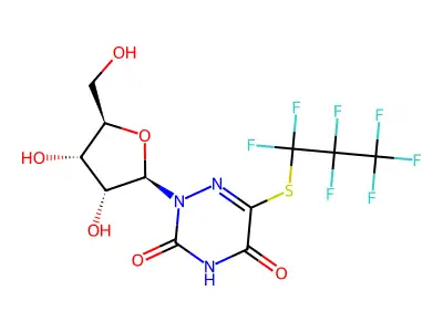 5-Perfluoropropylthio-6-azuridine structure