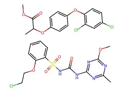 Triasulfuron and diclofop-methyl structure