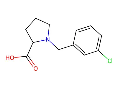 1-(3-Chlorobenzyl)pyrrolidine-2-carboxylic acid structure