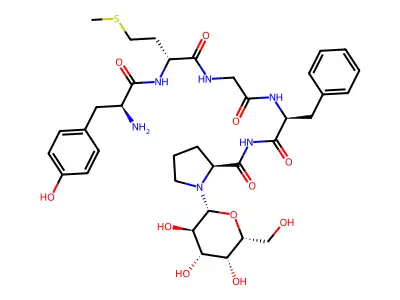 enkephalinamide, Met(2)-Pro(5)-(N(1,5))-galactopyranosyl- structure