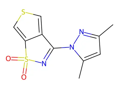 Thieno(3,4-d)isothiazole, 3-(3,5-dimethyl-1H-pyrazol-1-yl)-, 1,1-dioxide structure