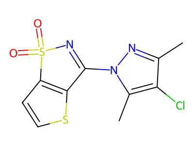 Thieno(2,3-d)isothiazole, 3-(4-chloro-3,5-dimethyl-1H-pyrazol-1-yl)-, 1,1-dioxide structure