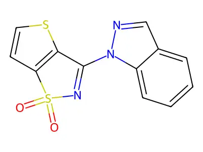 IH-Indazole, 1-thieno(2,3-d)isothiazol-3-yl-, S,S-dioxide structure