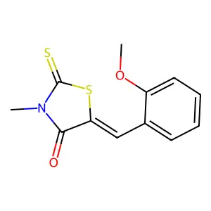 (Z)-5-(2-methoxybenzylidene)-3-methyl-2-thioxothiazolidin-4-one structure