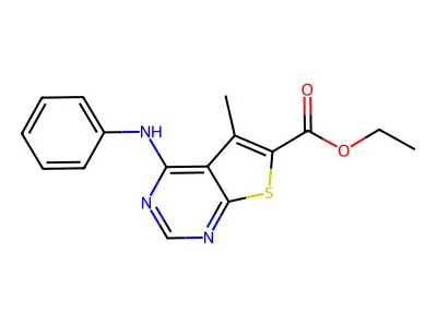 Ethyl 4-anilino-5-methylthieno[2,3-d]pyrimidine-6-carboxylate structure