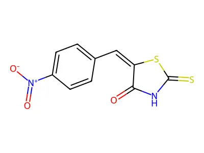 (5E)-2-mercapto-5-(4-nitrobenzylidene)-1,3-thiazol-4(5H)-one structure