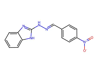 N-[(4-nitrophenyl)methylideneamino]-1H-benzimidazol-2-amine structure