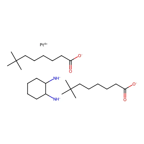(2-Azanidylcyclohexyl)azanide;bis(7,7-dimethyloctanoate);platinum(4+) structure