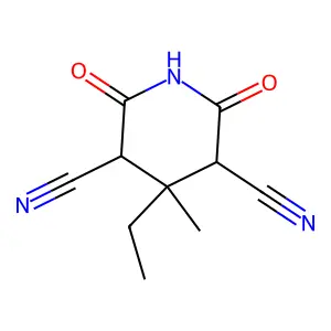 2,4-Dicyano-3-ethyl-3-methylglutarimide structure