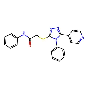 Acetamide, N-phenyl-2-((1-phenyl-5-(4-pyridinyl)-1H-1,3,4-triazol-2-yl)thio)- structure