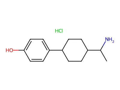 4-(4-(1-Aminoethyl)cyclohexyl)phenol--hydrogen chloride (1/1) structure