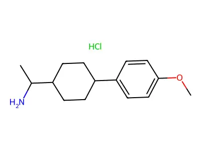 1-(4-(4-Methoxyphenyl)cyclohexyl)ethan-1-amine--hydrogen chloride (1/1) structure