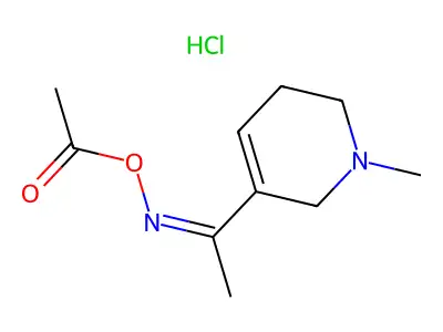 [1-(1-methyl-3,6-dihydro-2H-pyridin-5-yl)ethylideneamino] acetate;hydrochloride structure