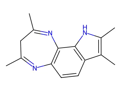 Pyrrolo(2,3-g)-1,5-benzodiazepine, 3,10-dihydro-2,4,8,9-tetramethyl- structure