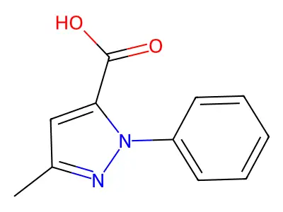 3-methyl-1-phenyl-1H-pyrazole-5-carboxylic acid structure