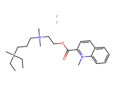 Quinolinium, 2-((2-((3-(diethylmethylsilyl)propyl)dimethylammonio)ethoxy)carbonyl)-1-methyl-,diiodide structure