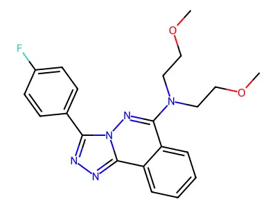 1,2,4-Triazolo(3,4-a)phthalazin-6-amine, N,N-bis(2-methoxyethyl)-3-(4-fluorophenyl)- structure