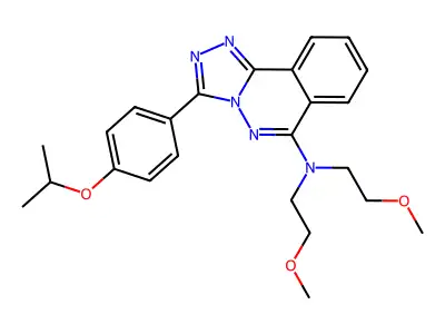 1,2,4-Triazolo(3,4-a)phthalazin-6-amine, N,N-bis(2-methoxyethyl)-3-(4-(1-methylethyloxy)phenyl)- structure