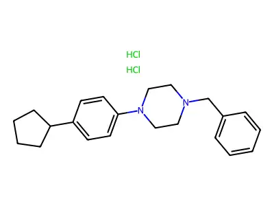 Piperazine, 1-(4-cyclopentylphenyl)-4-(phenylmethyl)-, dihydrochloride structure