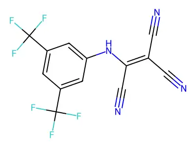 2-[3,5-Bis(trifluoromethyl)anilino]ethene-1,1,2-tricarbonitrile structure