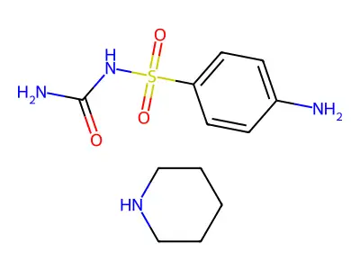 Benzenesulfonamide, 4-amino-N-(aminocarbonyl)-, compd. with piperidine (1:1) structure