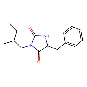 2,4-Imidazolidinedione, 3-(2-methylbutyl)-5-(phenylmethyl)- structure