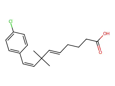 9-(4-Chlorophenyl)-7,7-dimethylnona-5,8-dienoic acid structure