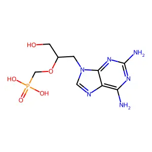 9-(3-Hydroxy-2-phosphonomethoxypropyl)-2,6-diaminopurine structure